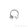 316L SURGICAL STEEL SEPTUM BUTTERFLY LOTUS